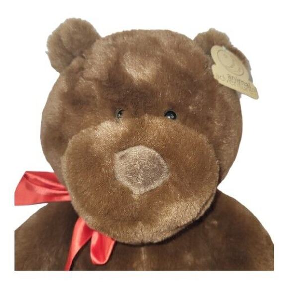 Animal Adventure Plush Brown Teddy Bear Red Bow Heart Stuffed Animal 2020 19" - Picture 4 of 14